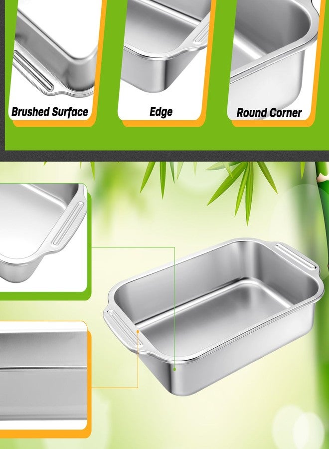 Funnymoom 2 Pcs Stainless Steel Cake Pan 15 x 10 Inch Baking Pan with Handle Rectangle Baking Bakeware for Fish Cakes Breads Casseroles Vegetables Dishwasher Safe - Image 4