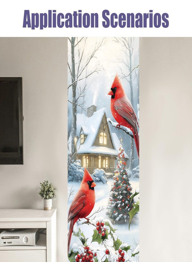 PLIGREAT 15 Strips Christmas Stair Decals, Peel and Stick Bird Xmas Tree Stair Riser Stickers for Steps 7.1"x39"Self-Adhesive Vinyl Retro Farmhouse Staircase Murals Decor for Home Hotel - Image 4