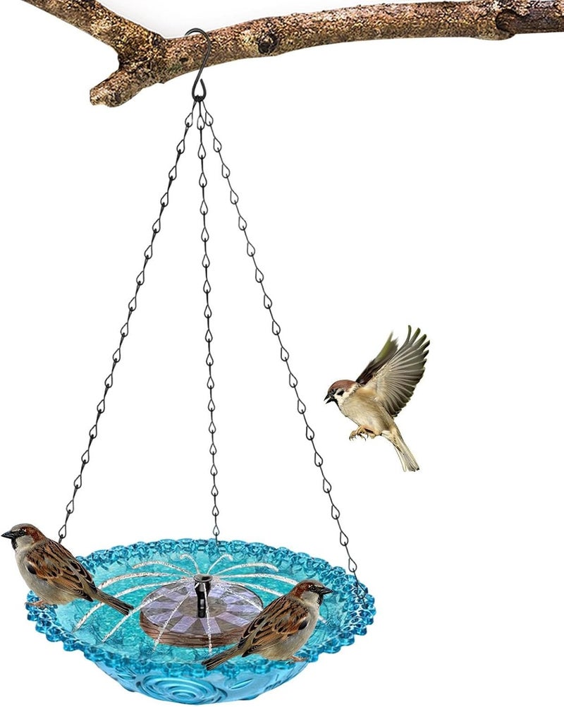 Bird Baths for Outdoors, Hangable Water Bowl, Solar Bird Bath for Outside, for Robin Sparrow Backyard Garden Landscaping Yard Balcony Courtyard - Image 1