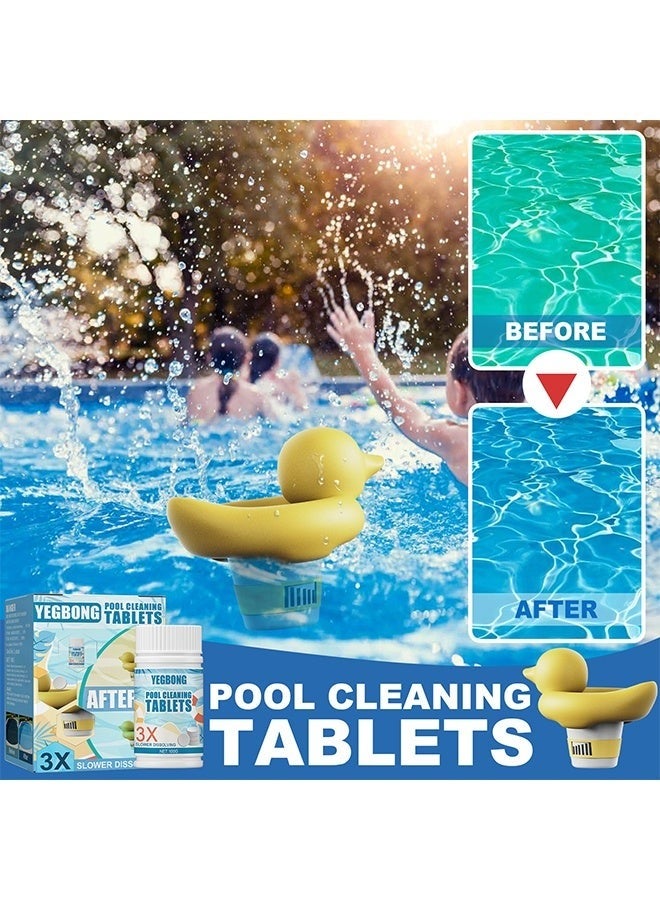 ييبونغ تطفو تنظيف المسبح واللوحات المحفورة ، وأقراص كلور 100 جرام ، وأقراص الكلور مع موزع الكلور العائم ، وعلامات التبويب الطويلة التي تدوم ، وعلامات الكلور للسباحة لأحواض الأحواض الساخنة ، وأحواض أحواض سباحة ، وحوض سباحة. - Image 2
