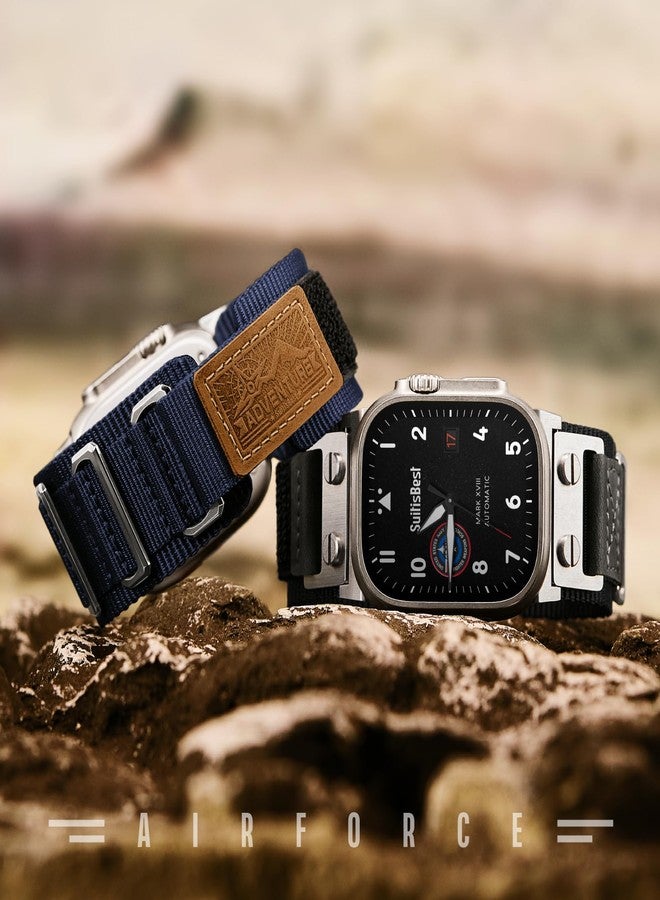 Suitisbest Rugged Bands Compatible for Apple Watch Ultra Band 49mm 46mm 45mm 44mm 42mm, 3 Ring Military Nylon Sport Durable Metal Strap for iWatch Series 11 10 9 8 7 6 5 4 3, SE 3 2 1, Ultra 3 2 1 - Image 4