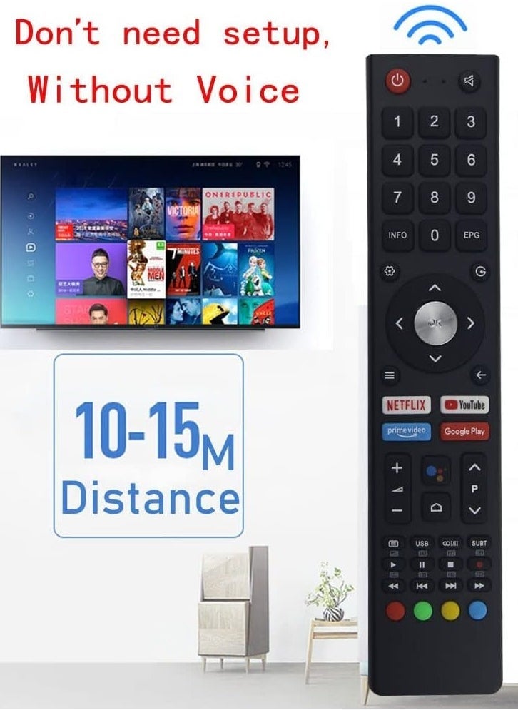 جهاز تحكم عن بعد جديد للتلفاز الذكي CHIQ U55H7A، U58H7A، U43H7A – بديل لجهاز تحكم LED Aiwa (GCBLTV02ADBBT)، أسود - Image 2