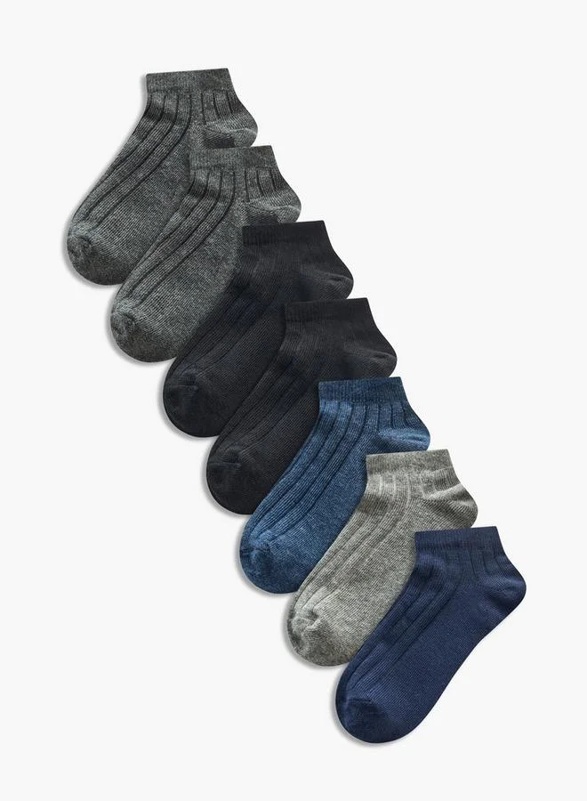 LBL By Shoexpress Pack Of 7 Boys Socks Non Terry Ankle Length