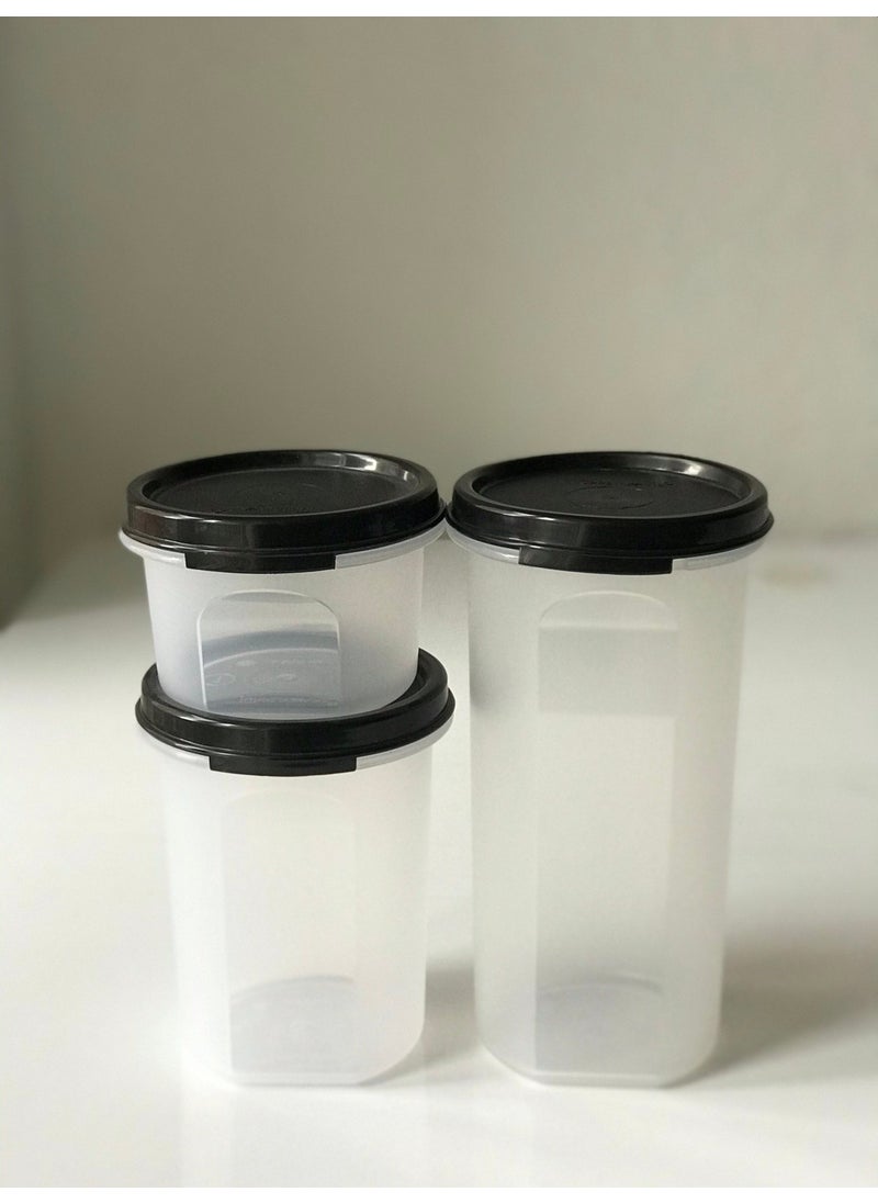 Tupperware - Oval Round Black Set of 3 - Image 1