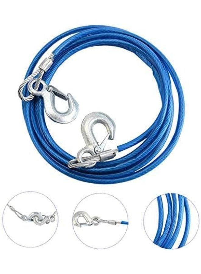 Heavy-duty tow ropes – high-strength wire cable with hook – 4 meters – can withstand up to 7 tons for towing a car or trailer in emergencies - Image 4