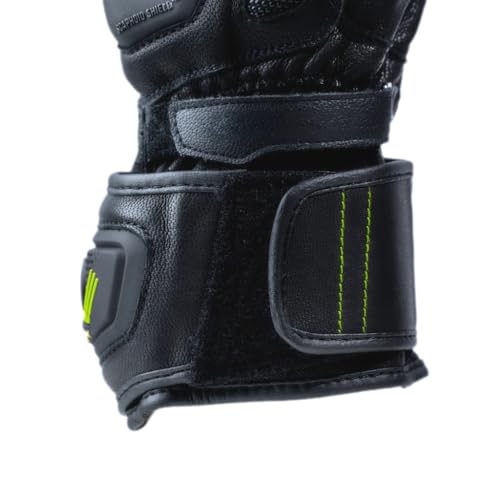 Raida Drift Evo Motorcycle Gloves | Full Leather | Carbon Fibre Knuckle | Superfabric Protection | Dual Velcro RaceFitLock |Track Inspired Riding Gloves (Hiviz, S) - Image 4