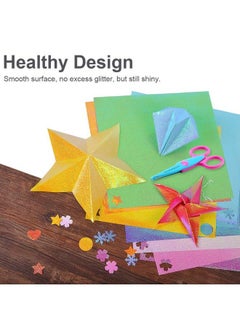 UCEC Glitter Origami Paper 50 Sheets Colored Origami Sparkly Paper Premium Craft Origami For Diy Puncher Gift Box Wrapping Birthday Party Decor Scrapbook 10 Colors Not Easy To Break  - Image 4