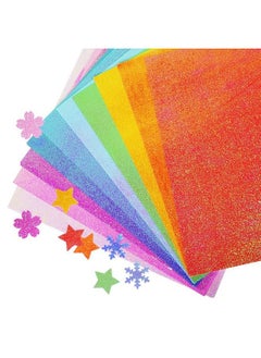 UCEC Glitter Origami Paper 50 Sheets Colored Origami Sparkly Paper Premium Craft Origami For Diy Puncher Gift Box Wrapping Birthday Party Decor Scrapbook 10 Colors Not Easy To Break  - Image 2
