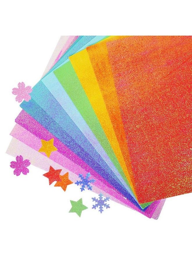 UCEC Glitter Origami Paper 50 Sheets Colored Origami Sparkly Paper Premium Craft Origami For Diy Puncher Gift Box Wrapping Birthday Party Decor Scrapbook 10 Colors Not Easy To Break  - Image 2