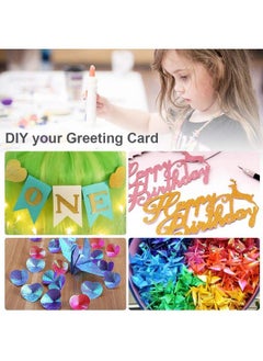 UCEC Glitter Origami Paper 50 Sheets Colored Origami Sparkly Paper Premium Craft Origami For Diy Puncher Gift Box Wrapping Birthday Party Decor Scrapbook 10 Colors Not Easy To Break  - Image 5