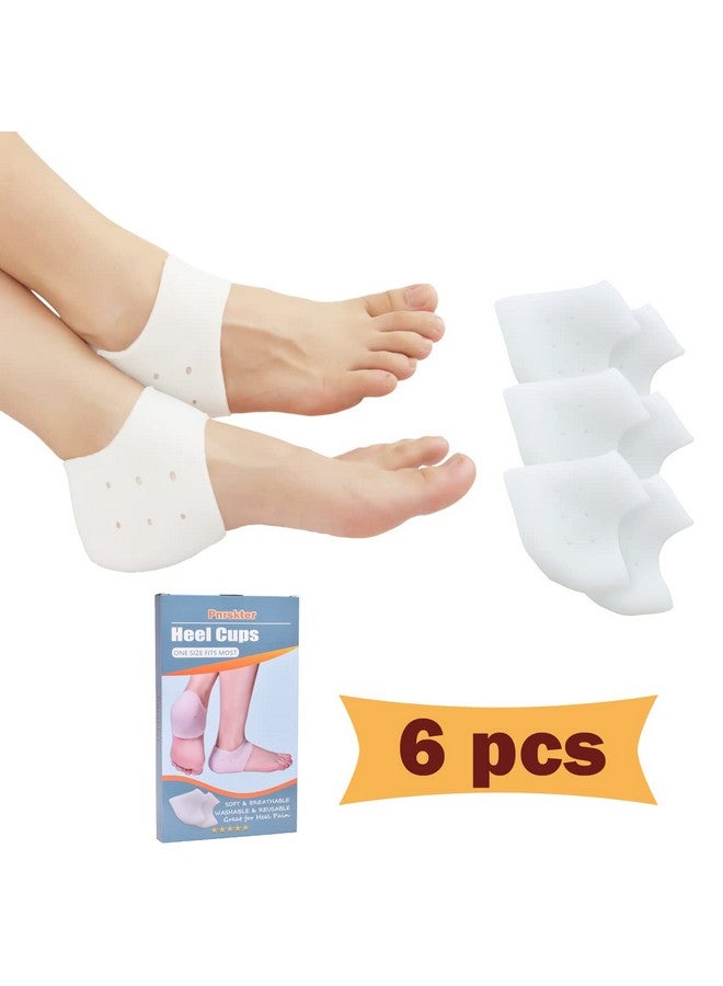 Pnrskter Heel Cups, Plantar Fasciitis Inserts, Heel Pads Cushion (3 Pairs, Fsa Or Hsa Eligible) Great For Heel Pain, Heal Dry Cracked Heels, Achilles Tendinitis, For Men & Women. (Gel Heel Cups) - Image 1