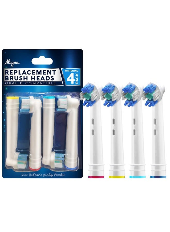 Alayna Professional Sensitive Brush Heads w/ Ultrathin Bristles, Compatible with Oralb Braun Electric Toothbrush- 4 Gum Pro Style- Fits The Oral-B Kids Care Etc.