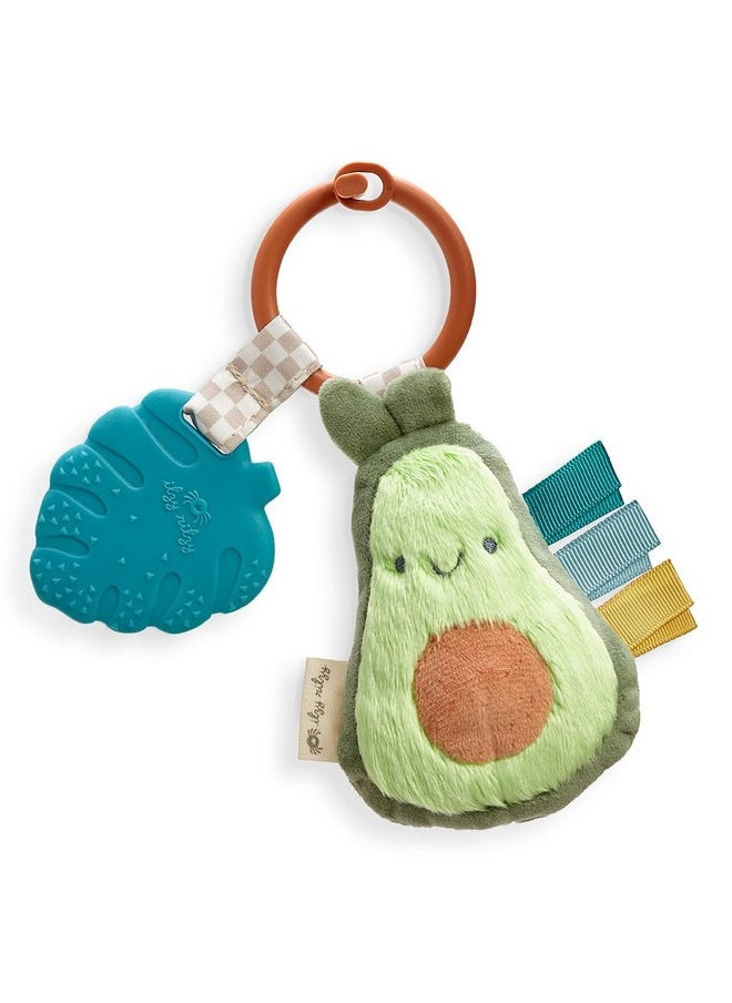 Itzy Ritzy - Infant Toy & Teether - Itzy Pal Baby Teething Toy Includes Lovey, Crinkle Sound, Textured Ribbons & Silicone Teether Toy For Newborn (Avocado) - Image 1