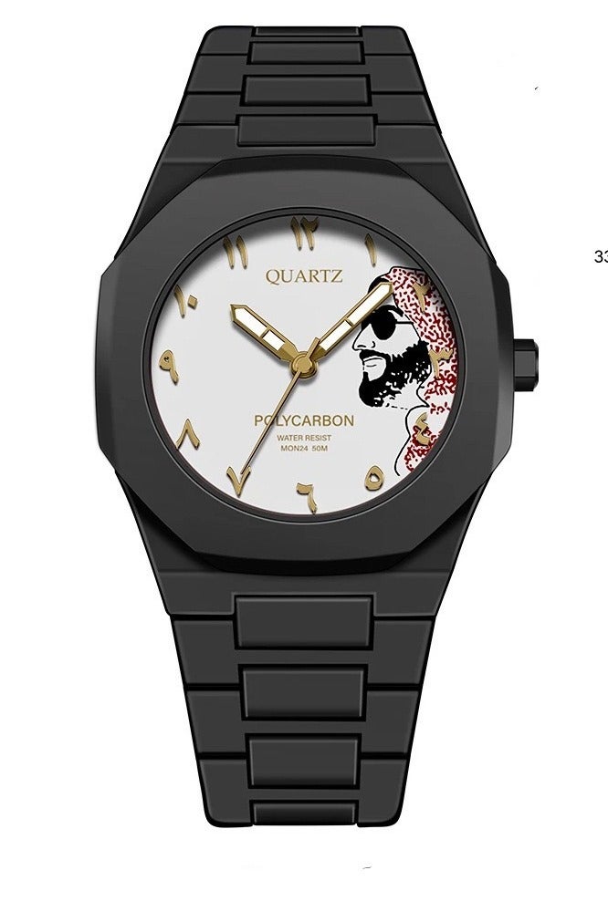 Batoon Arabic Watch, Men's Quartz Watch with Arabic Numerals, Independent Designer Watch, Simple Octagonal Case, 5ATM Water Resistance - Perfect Gift for the Islamic Watch Lover - Image 1