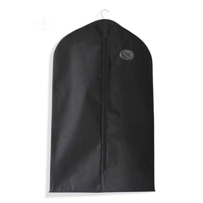 Suit Dust Cover Black Non Woven Fabrics Small Size Hanging Garment Bag for Travel Home - Image 1