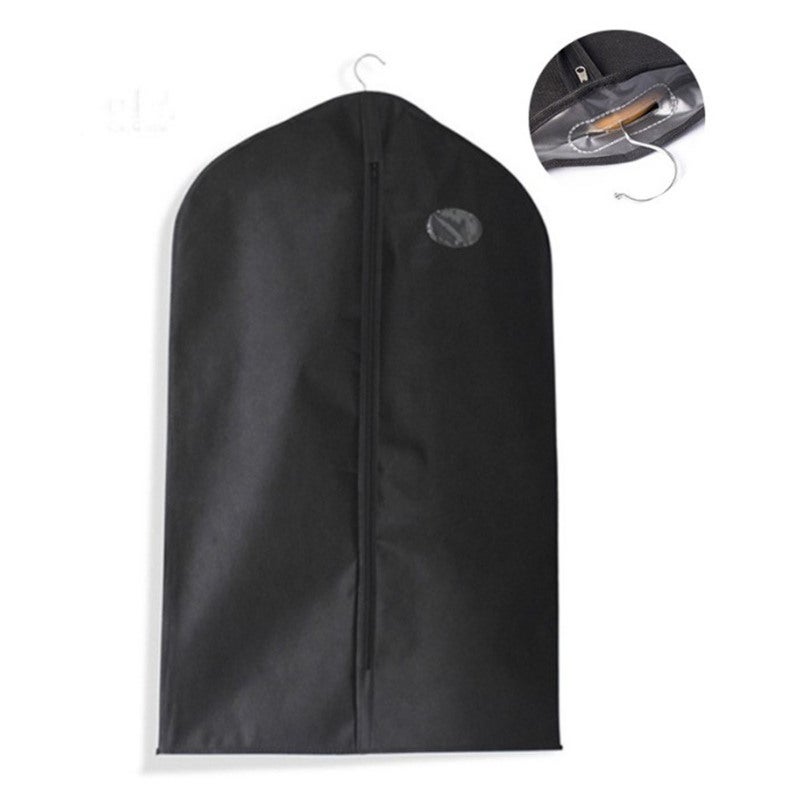 Suit Dust Cover Black Non Woven Fabrics Small Size Hanging Garment Bag for Travel Home - Image 4