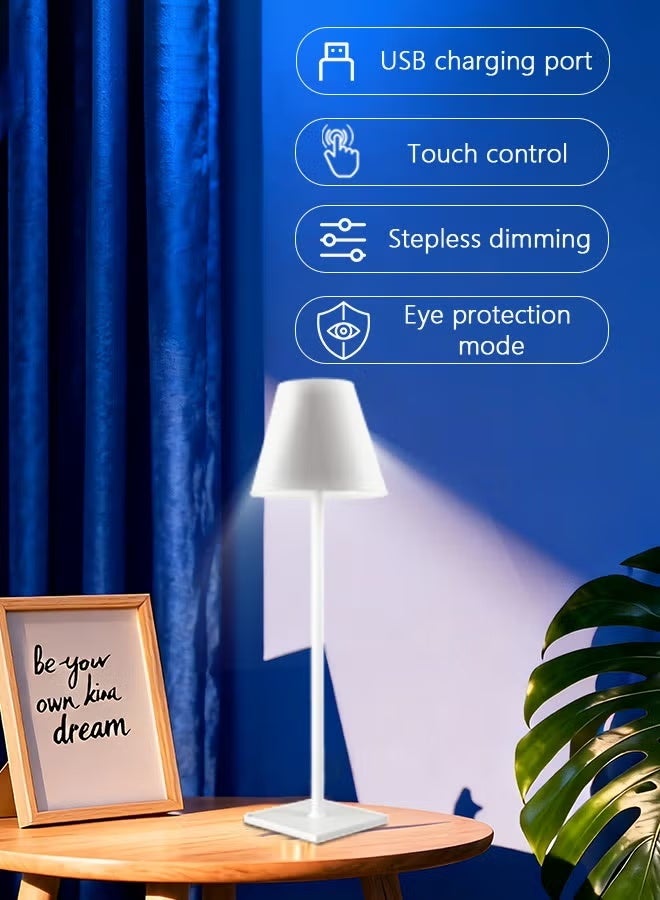 Hylumen LED Cordless Table Lamp Rechargeable Desk Lamp 3000mAh Battery 3 Color Stepless Dimmable Touch Control Portable Night Light for Bedroom Restaurant Outdoor White - Image 5