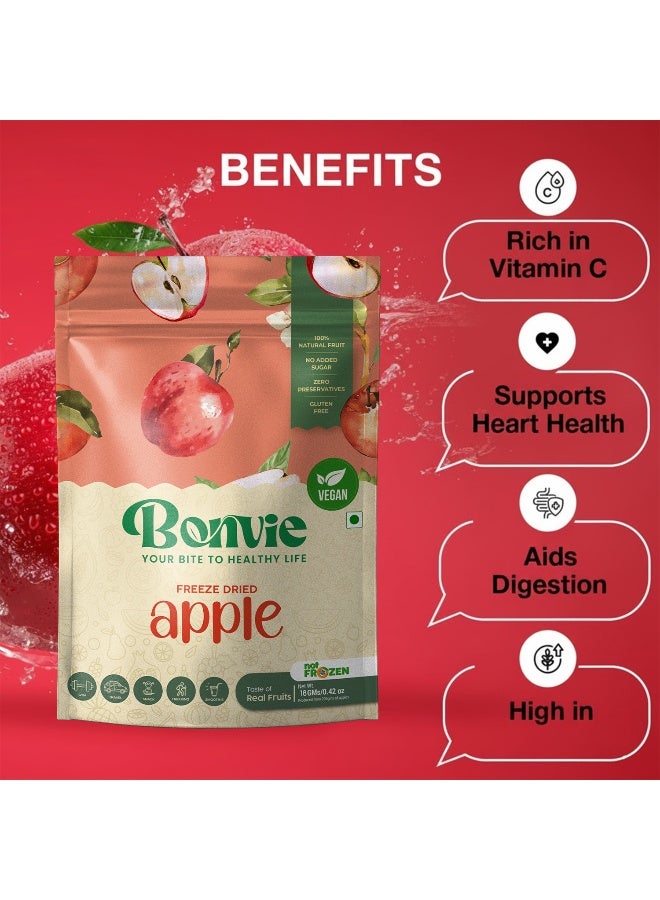 Bonvie Apple Freeze-Dried Fruit Snacks 12g - 100% Natural Sliced Fruit, Great for Healthy Snacking, No Added Sugar, No  Preservatives & Gluten-Free - Image 3