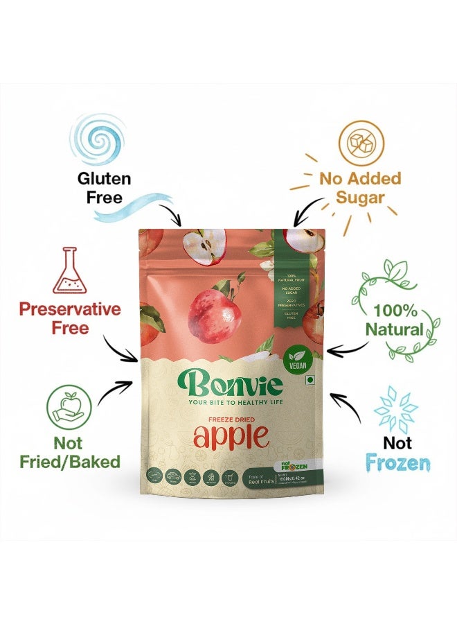 Bonvie Apple Freeze-Dried Fruit Snacks 12g - 100% Natural Sliced Fruit, Great for Healthy Snacking, No Added Sugar, No  Preservatives & Gluten-Free - Image 2