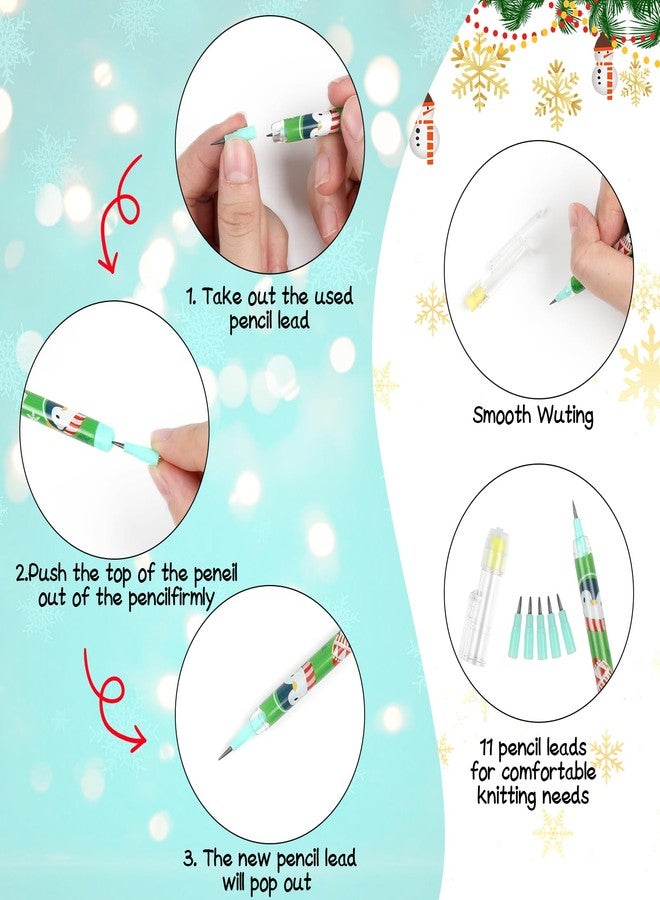 STEFORD 24 Pcs Christmas Stackable Pencils, Xmas Stacking Push Pencils with Eraser Toppers Plastic Non Sharpening Pop Up Pencil - Image 5