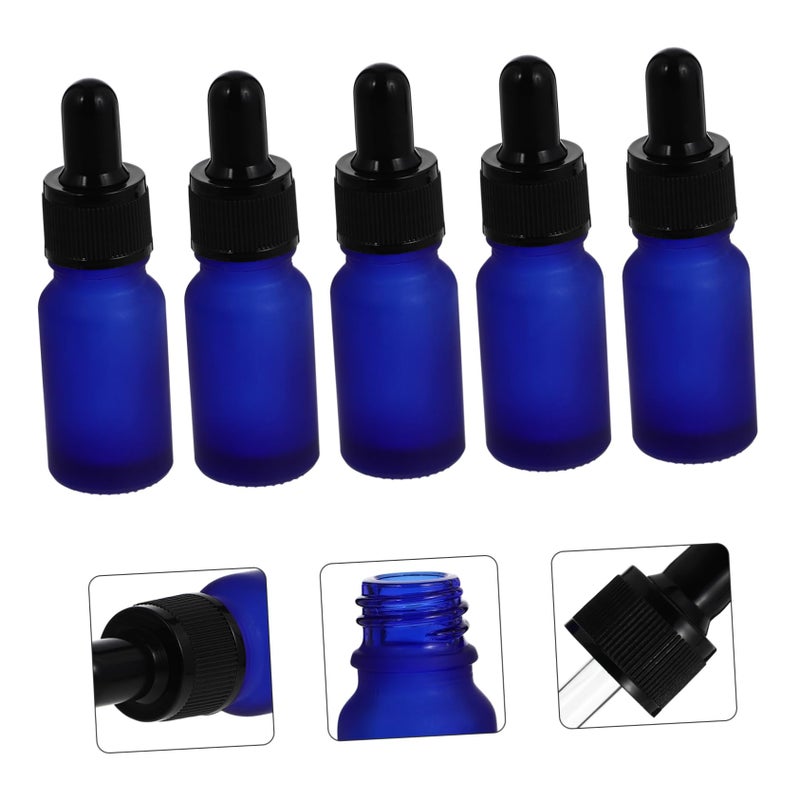Blue Essential Oil Dropper Bottles 10Pcs Leakproof Glass Travel Bottles 8x2 3cm - Image 5