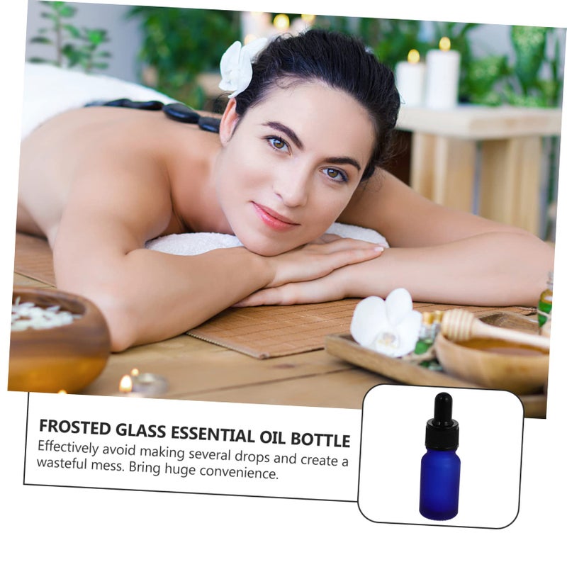 Blue Essential Oil Dropper Bottles 10Pcs Leakproof Glass Travel Bottles 8x2 3cm - Image 4