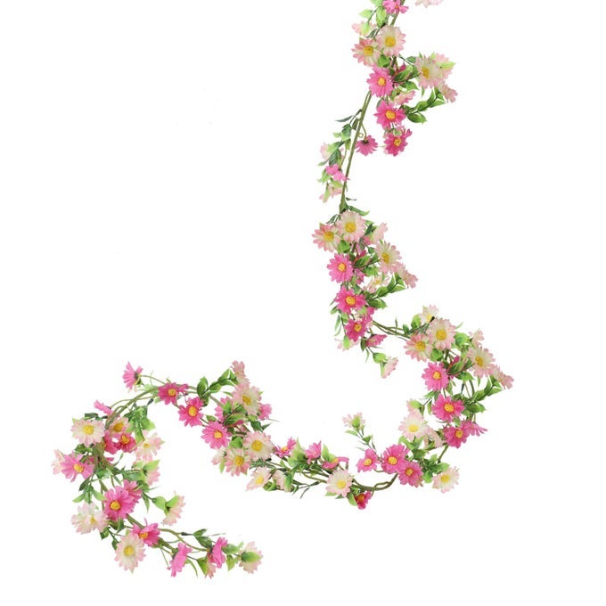 SILK FLOWER GARLAND ARTIFICIAL SUNFLOWER GARLAND FAKE HANGING VINES WITH DAISY FLOWERS FOR WALL HOME PARTY WEDDING INDOOR OUTDOOR SPRING DECOR