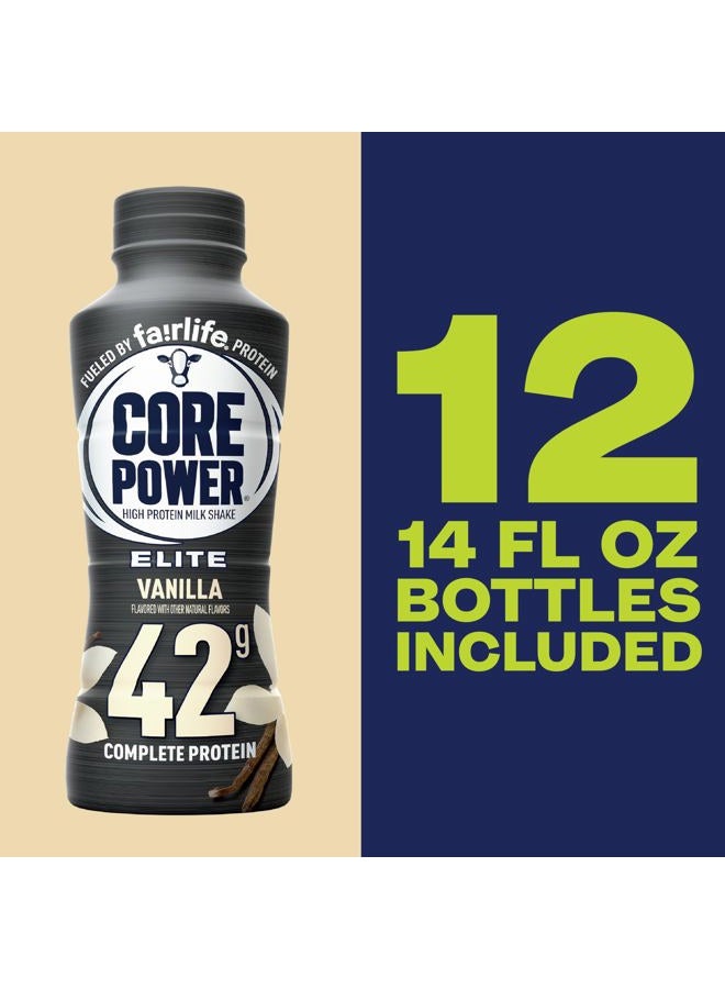 Core Power Elite High Protein Shake, Vanilla, 42g Bottle, 14oz, 12 Pack - Image 4