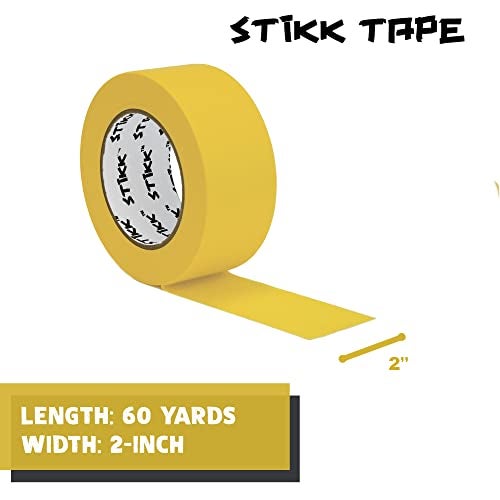 STIKK Painters Tape - 1pk Yellow Painter Tape - 2 inch x 60 Yards - Paint Tape for Painting, Edges, Trim, Ceilings - Masking Tape for DIY Paint Projects - Residue-Free Painting Tape - Image 2