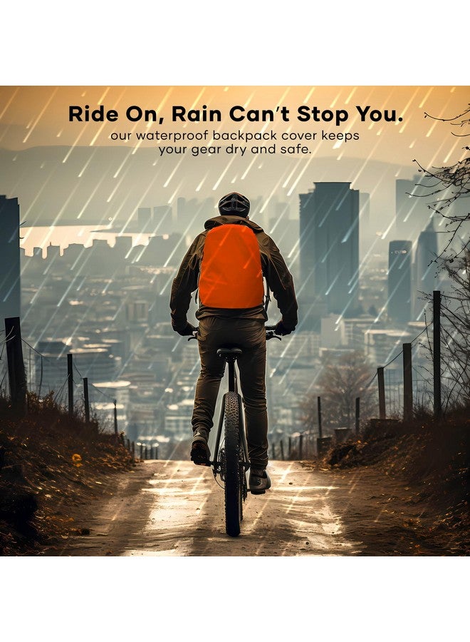 MUTMAIN Bag Cover Waterproof 40L to 50L Rain Cover for Backpack Bags, Tail Bag Cover, Treking Bag Covers Dust Proof, Rainproof, Rubberized Material, Elastic Adjustable Size (BPORANGE-45LTO60L) - Image 5