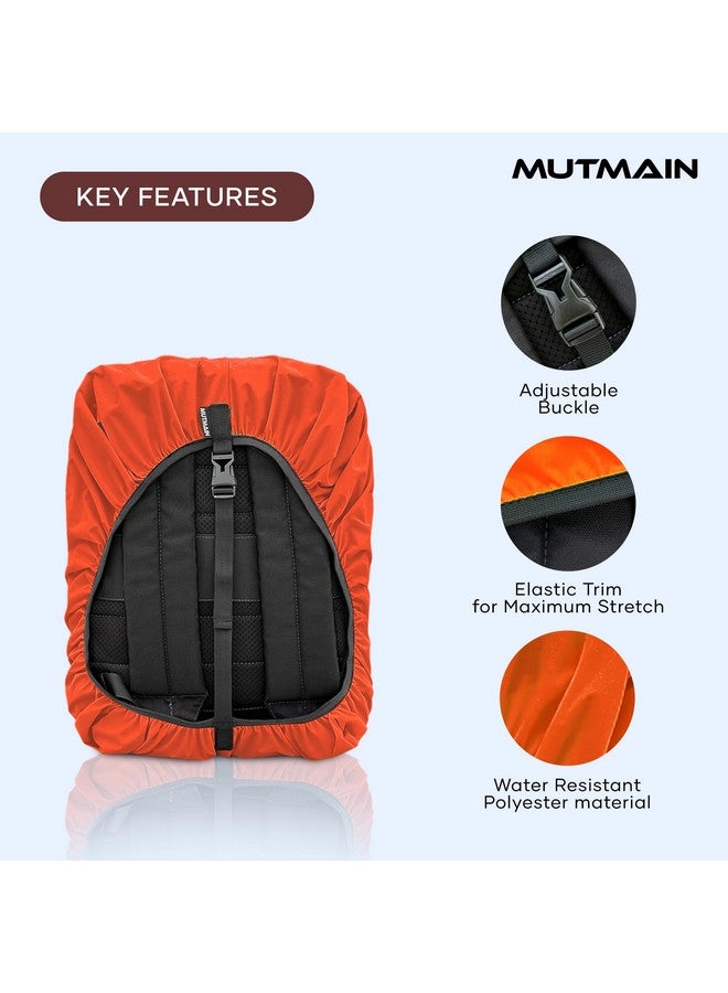 MUTMAIN Bag Cover Waterproof 40L to 50L Rain Cover for Backpack Bags, Tail Bag Cover, Treking Bag Covers Dust Proof, Rainproof, Rubberized Material, Elastic Adjustable Size (BPORANGE-45LTO60L) - Image 2