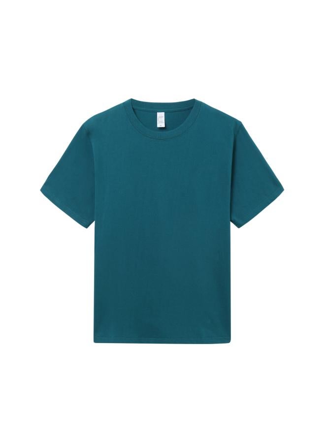 Song Feng Ya Couple 270g Combed Cotton Crew Neck Short Sleeve T-shirt Thick Solid Color Multi-color Base Shirt Shoulder Basic Cotton T-shirt 