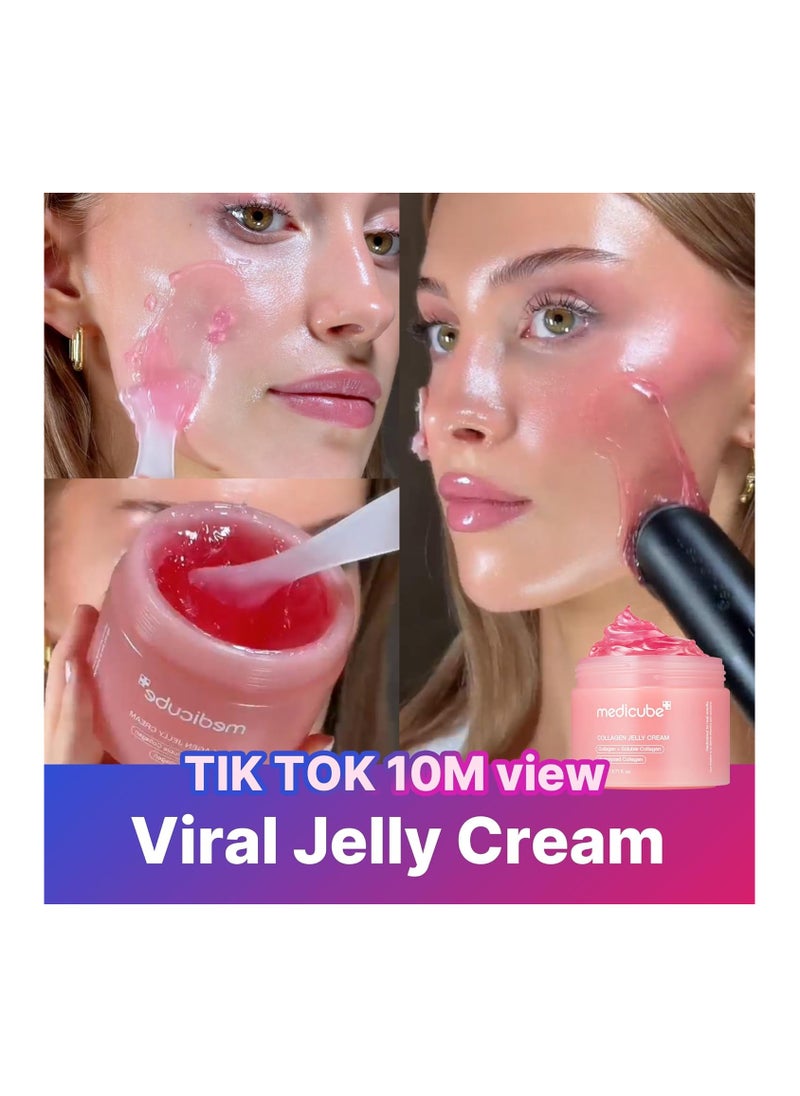 Medicube - Medicube Collagen Jelly Cream- Niacinamide & Freeze-Dried Hydrolyzed Collagen - Boosts skin's barrier hydration and gives 24h Glow & Lifted Look - No artificial color, Korean skincare - Image 1
