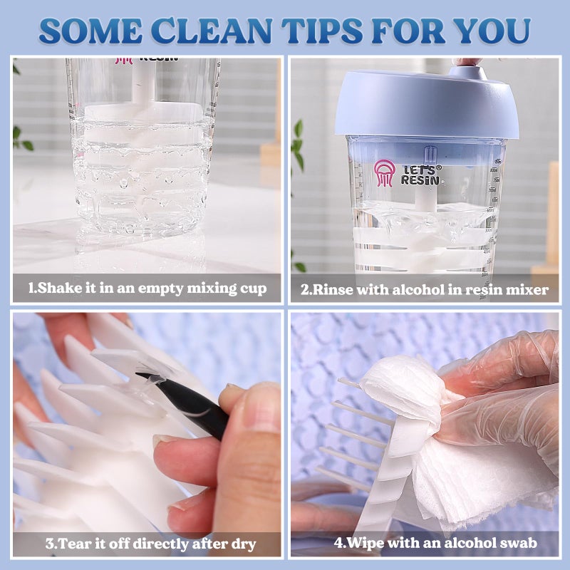 LET'S RESIN خلاط راتنج أوتوماتيكي، خلاط إيبوكسي سهل التنظيف بدون استخدام اليدين، محرك كهربائي لخلط 24 أونصة سائلة، مستلزمات راتنج لصب الراتنج، قوالب، صناعة الصابون (10 قطع أكواب خلط سعة 32 أونصة) أزرق - Image 5