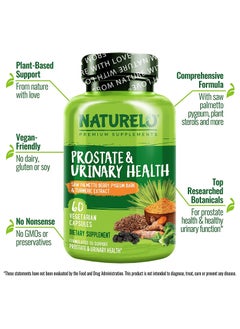 NATURELO Prostate And Urinary Health Saw Palmetto Berry, Pygeum Bark, & Turmeric Extract - 60 Vegetarian Capsules,Dietary Supplement Formulated To Support Prostate & Urinary Health  - Image 4