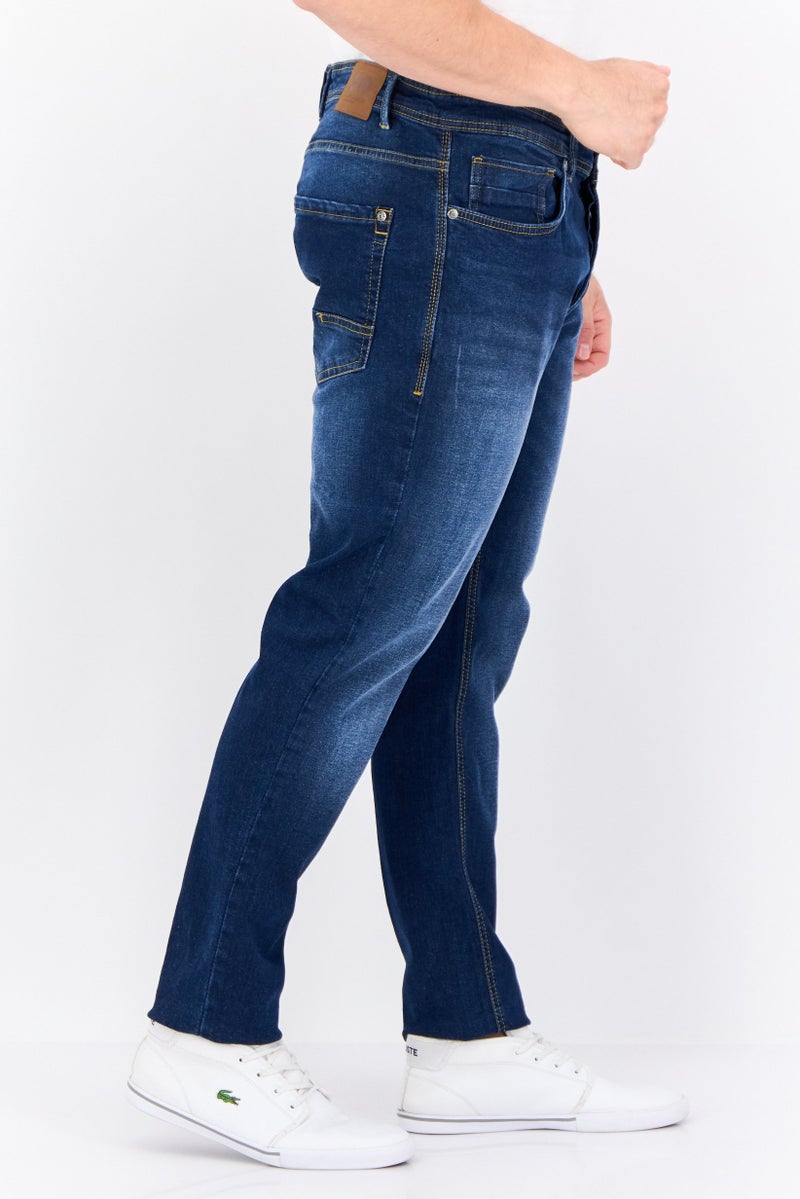 CROSSHATCH Men Slim Fit Washed Stretchable Denim Jeans, Blue - Image 2