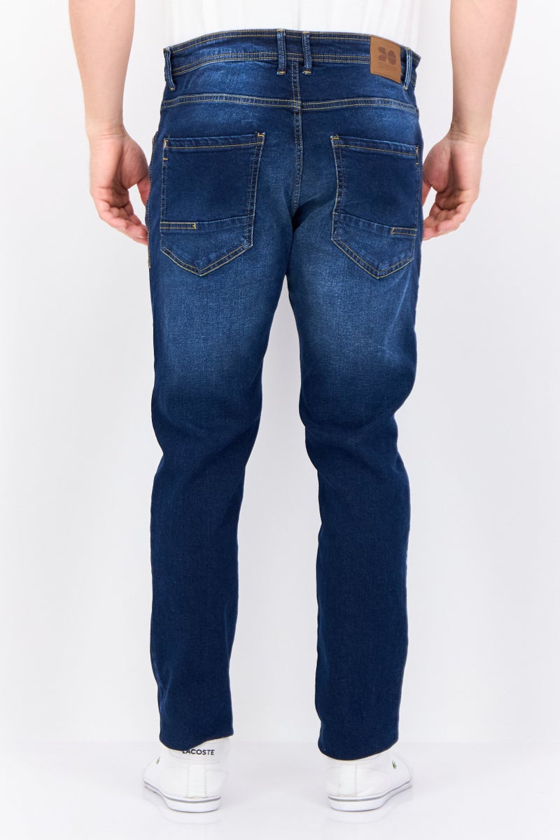 CROSSHATCH Men Slim Fit Washed Stretchable Denim Jeans, Blue - Image 3