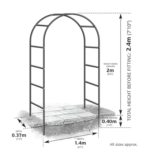 HASTHIP® Garden Arch Plant Stand - Garden Arch Plant Trellis - Metal for Decoration Stand Trellis for Climbing Plants Outdoor Backyard,Lawn,Patio - Image 3