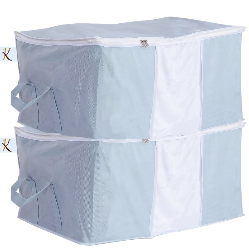 Kuber Industries Non Woven Rectangular Underbed Storage Organiser Set Grey Standard Model Rbed01 2 Piece - Image 1