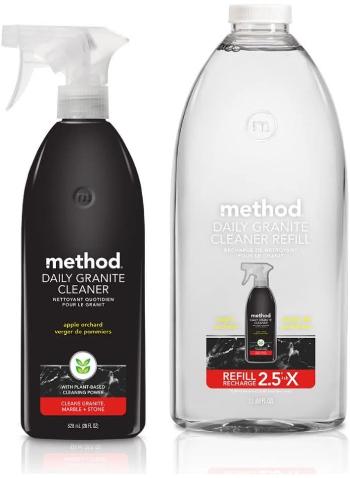 Method Daily Granite Cleaner, Apple Orchard, Set includes 68 oz. Refill and 28 oz. Spray Bottle, 28 Ounce Spray and 68 Ounce Refill - Image 2