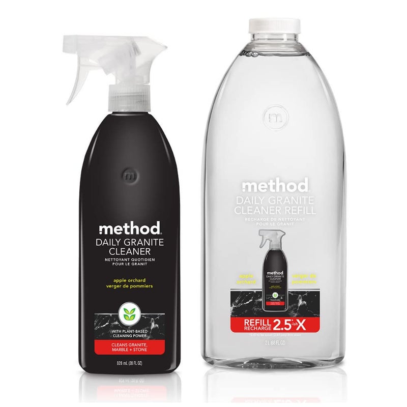 Method Daily Granite Cleaner, Apple Orchard, Set includes 68 oz. Refill and 28 oz. Spray Bottle, 28 Ounce Spray and 68 Ounce Refill - Image 1