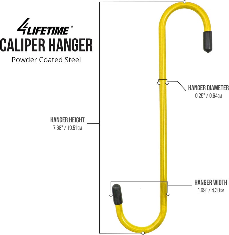 4LIFETIMELINES Brake Caliper Hanger Hooks, Durable Steel, Yellow Powder Coated with Rubber Tips, for Automotive Work on Brake Axle and Suspesion Systems - 8 Pack - Image 2