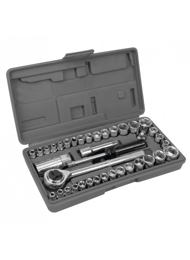 Performance Tool Performance Tool W1173 SAE/Metric 40-Piece SAE and Metric Socket Set, 1/4" & 3/8" Drive  - Image 1