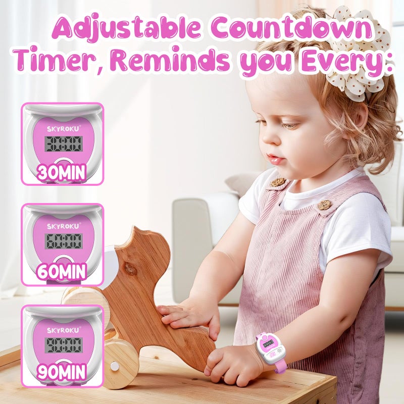 SKYROKU Potty Training Watch for Toddlers - Music & Light Reminders, Silicone Adjustable Strap, Rechargeable, Countdown Timer, Cute Toilet Shape - Easy Setup & Safe for Kids - Image 4