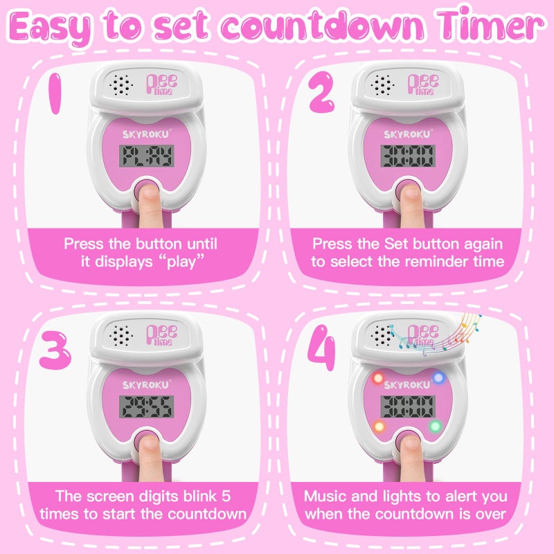 SKYROKU Potty Training Watch for Toddlers - Music & Light Reminders, Silicone Adjustable Strap, Rechargeable, Countdown Timer, Cute Toilet Shape - Easy Setup & Safe for Kids - Image 5