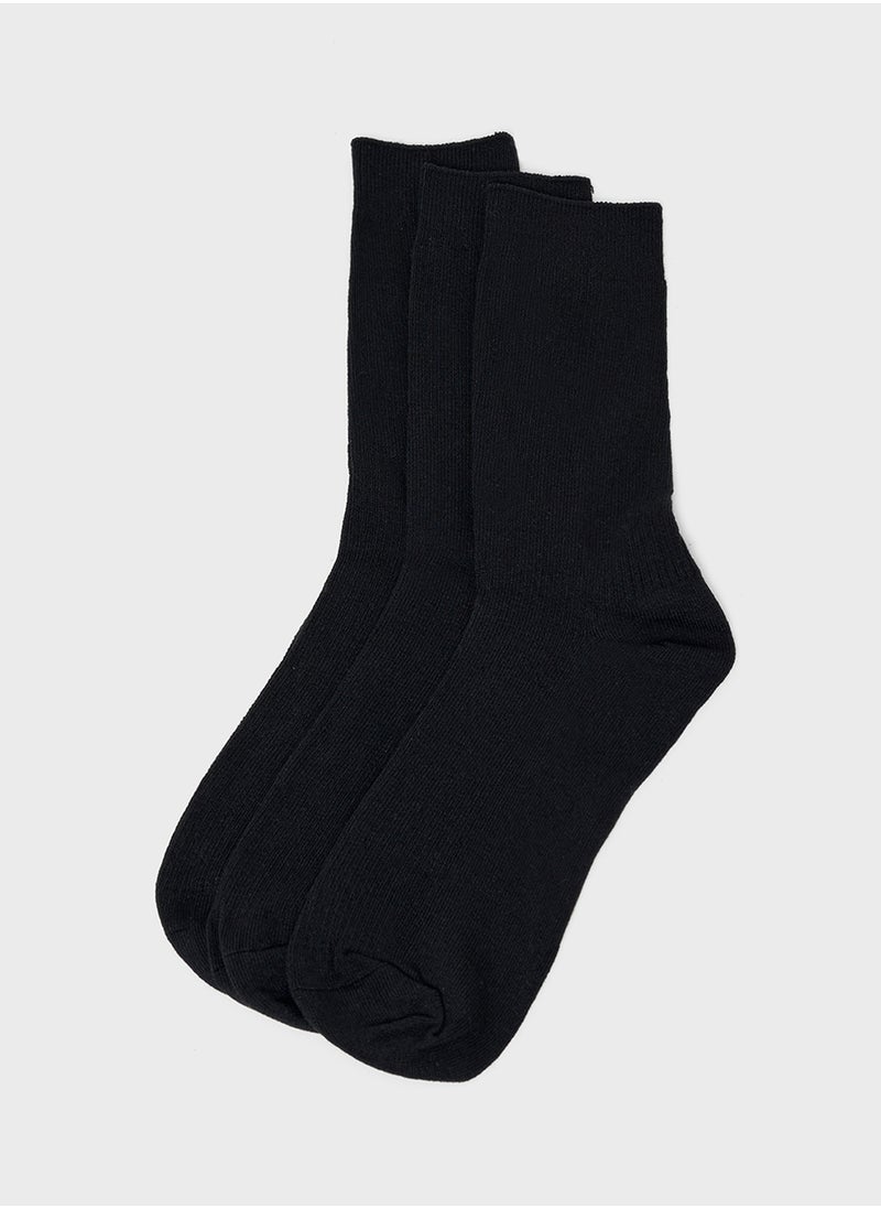 Seventy Five Basics Pack Of 3 Crew Length Socks  - Image 1
