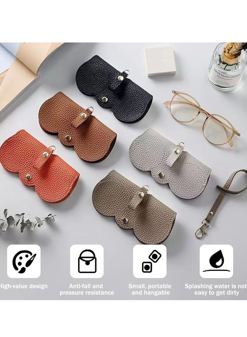 Sunglasses Case, Sunglasses Eyewear Case Artificial Leather Button Cover,Portable Outdoor Travel Holder Eyeglasses Bag,Sunglasses Pouch,Spectacles & Goggles For Men & Women (Orange, Gl-910) - Image 2
