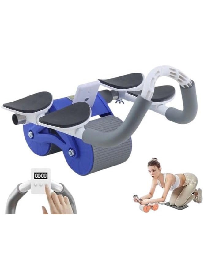 KITCHENOO New Automatic Ab Wheel with Elbow Support and Timer (Blue)  - Image 1