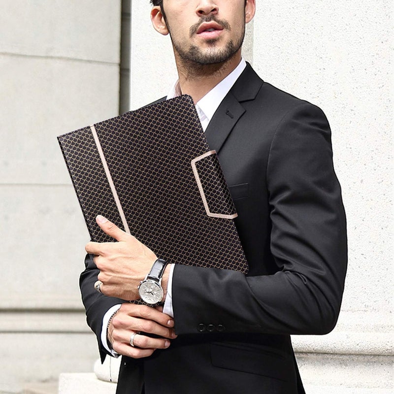 Toplive Business Padfolio, Executive Conference Folder with Document Sleeve, Letter/A4 Size Clipboard, Business Card Holders, Men's & Women's Mermaid Black - Image 2