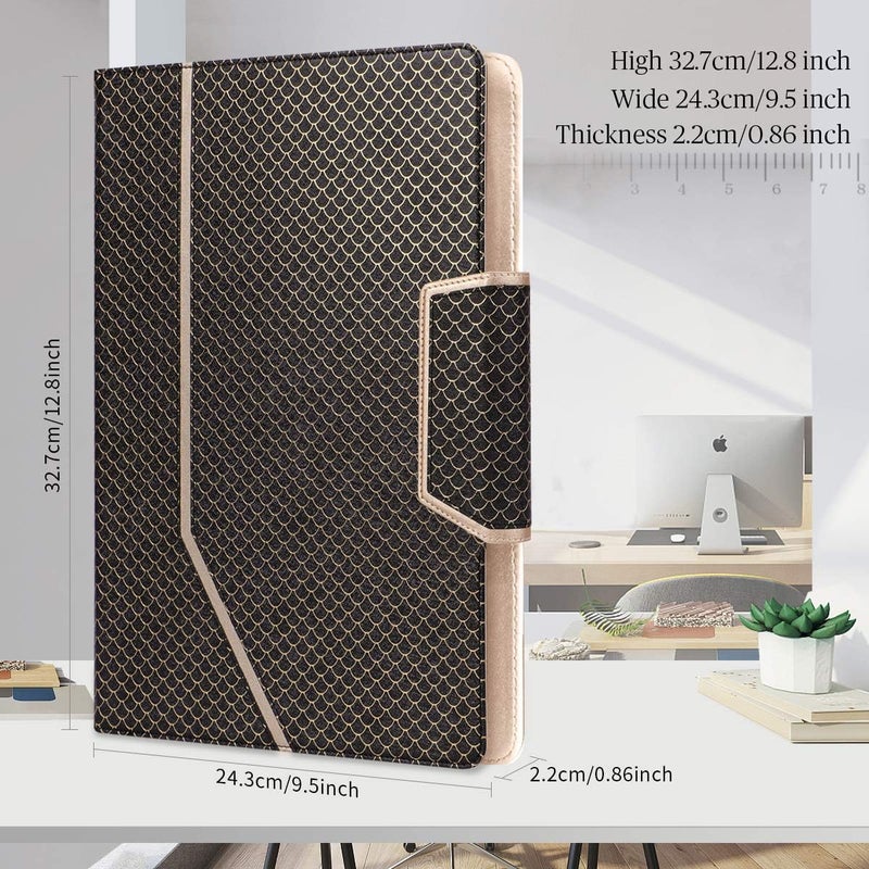 Toplive Business Padfolio, Executive Conference Folder with Document Sleeve, Letter/A4 Size Clipboard, Business Card Holders, Men's & Women's Mermaid Black - Image 3